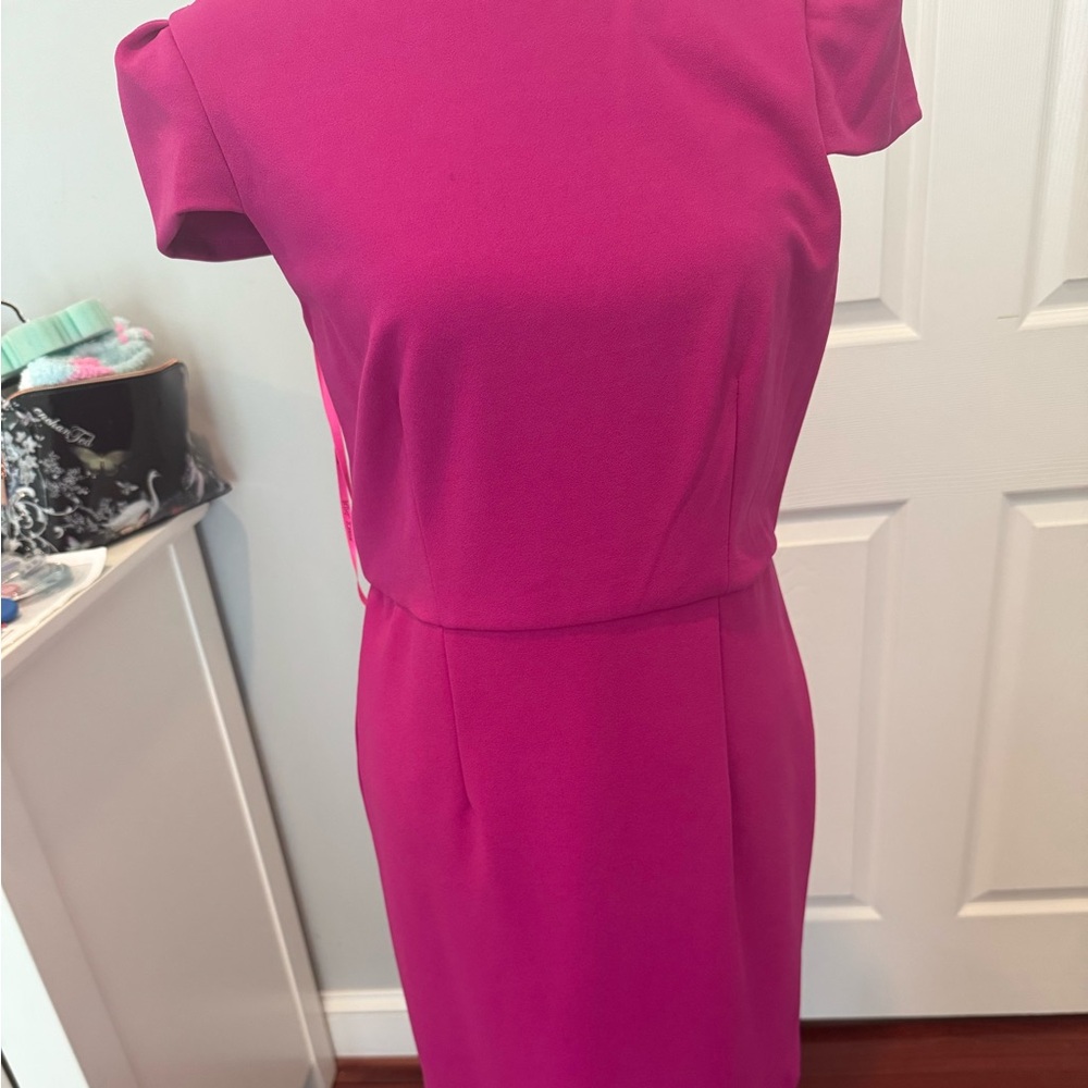 Betsy Johnson Fuchsia Crepe Dress  Size 8